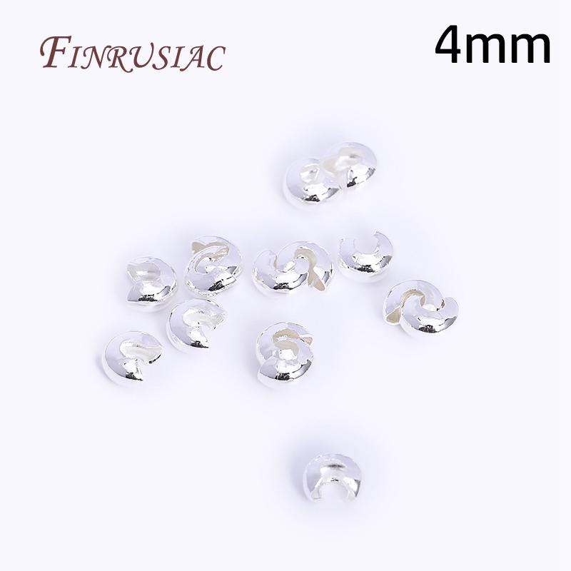 50Pcs/Lot 18K Gold Plated Open Crimp Beads,Round Covers Crimp End Beads,Stopper Beads For DIY Jewelry Making Accessories