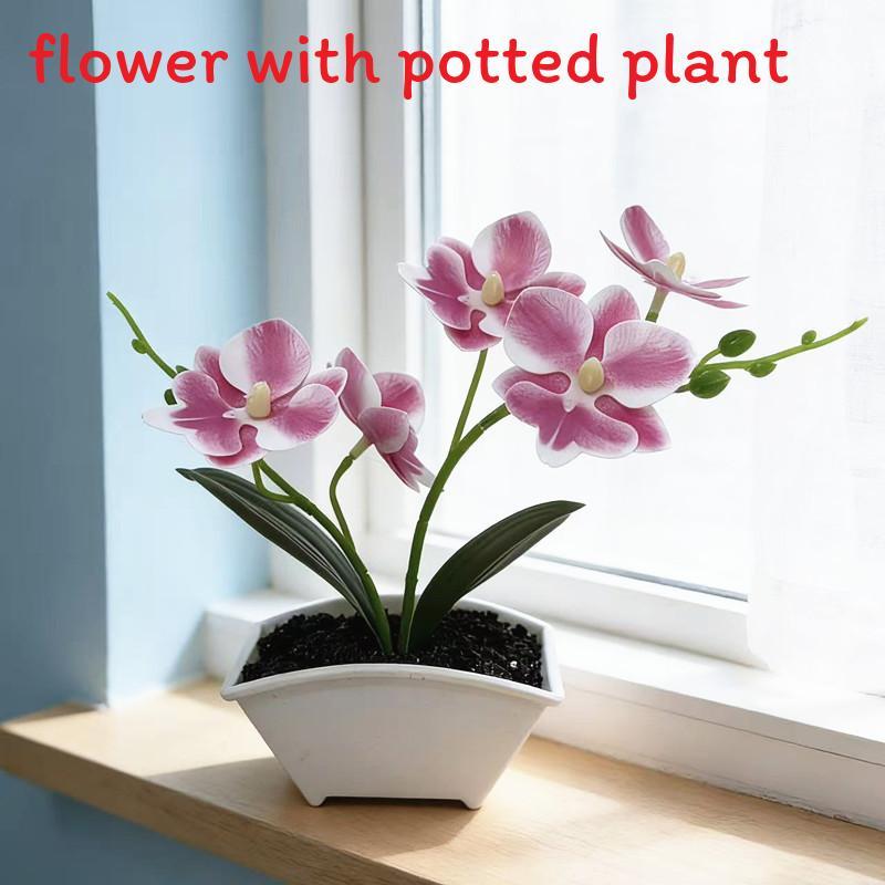 Butterfly Orchid Fake Plant With Plastic And Soft Rubber For Home Decor And Photography Scene Setup