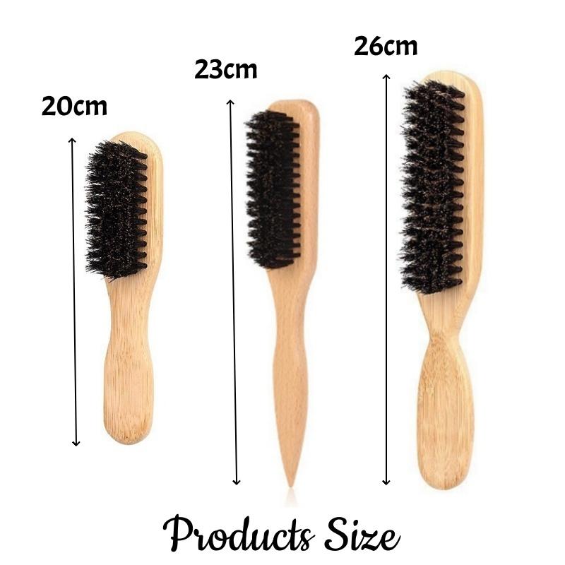 3style Boar Bristle Hair Brush Multifunctional Beard Comb for Flattening Hair & Sleek Ponytail Bun Create Sleek Frizz-Free Look