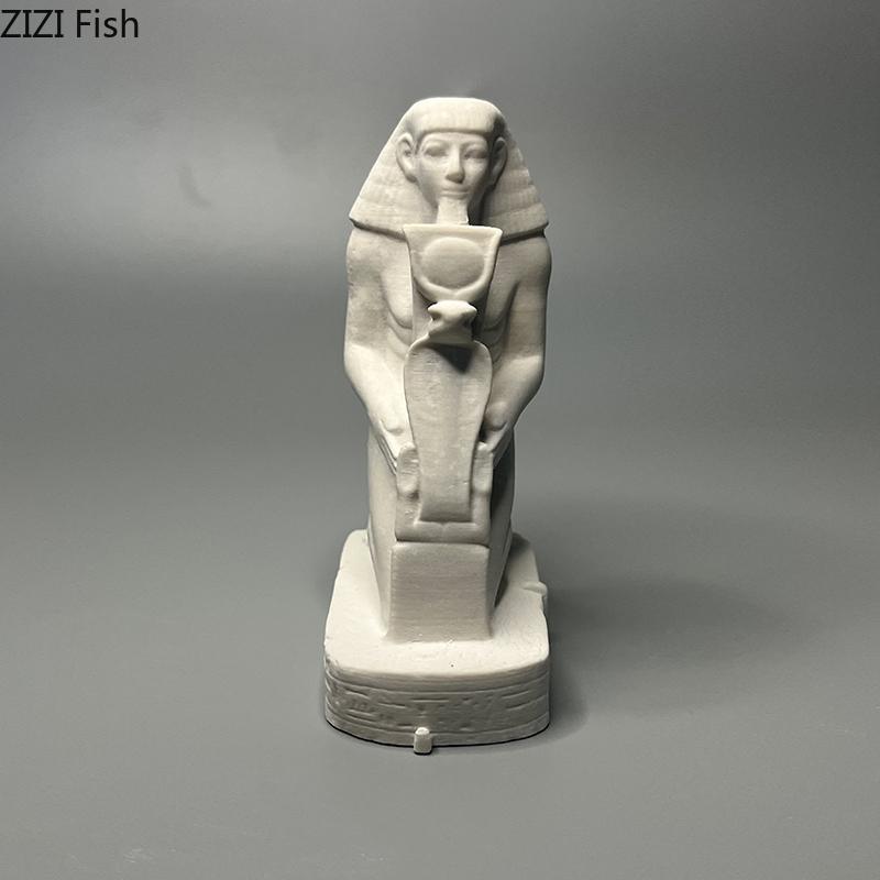 Ancient Egyptian Tutankhamun Plaster Statue Desk Decoration Artwork Figures Ornaments Characters Sculpture Room Aesthetic Decor
