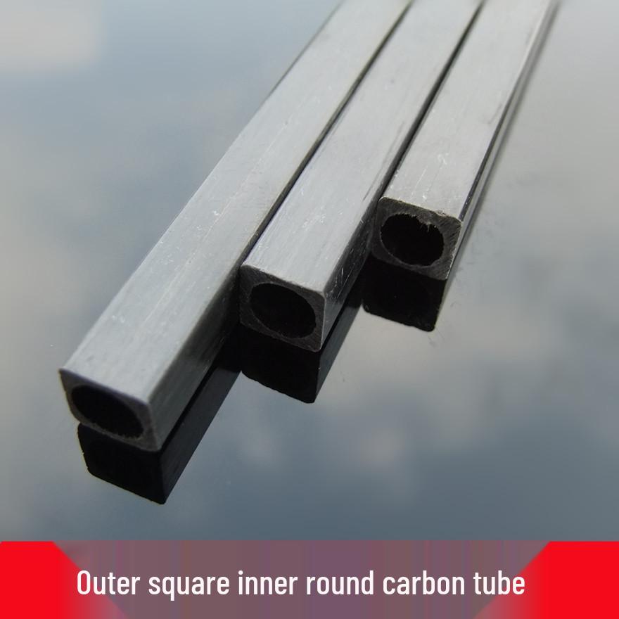 Carbon Fiber Square Tube: Inner Circle, Outer Square Design for Wing Fuselage Reinforcement, Multi-Spec Options Available