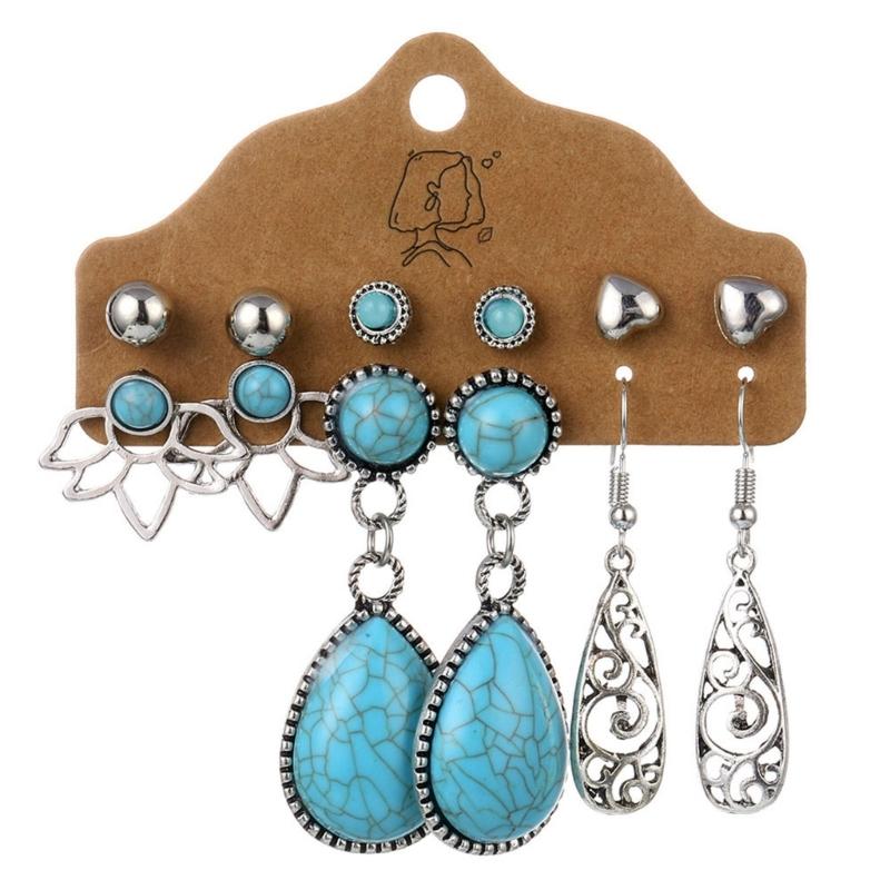 50 Pieces Bohemian Style Turquoise Color Fashion Accessories Handmade Adjustable Stackable Necklace Bracelet