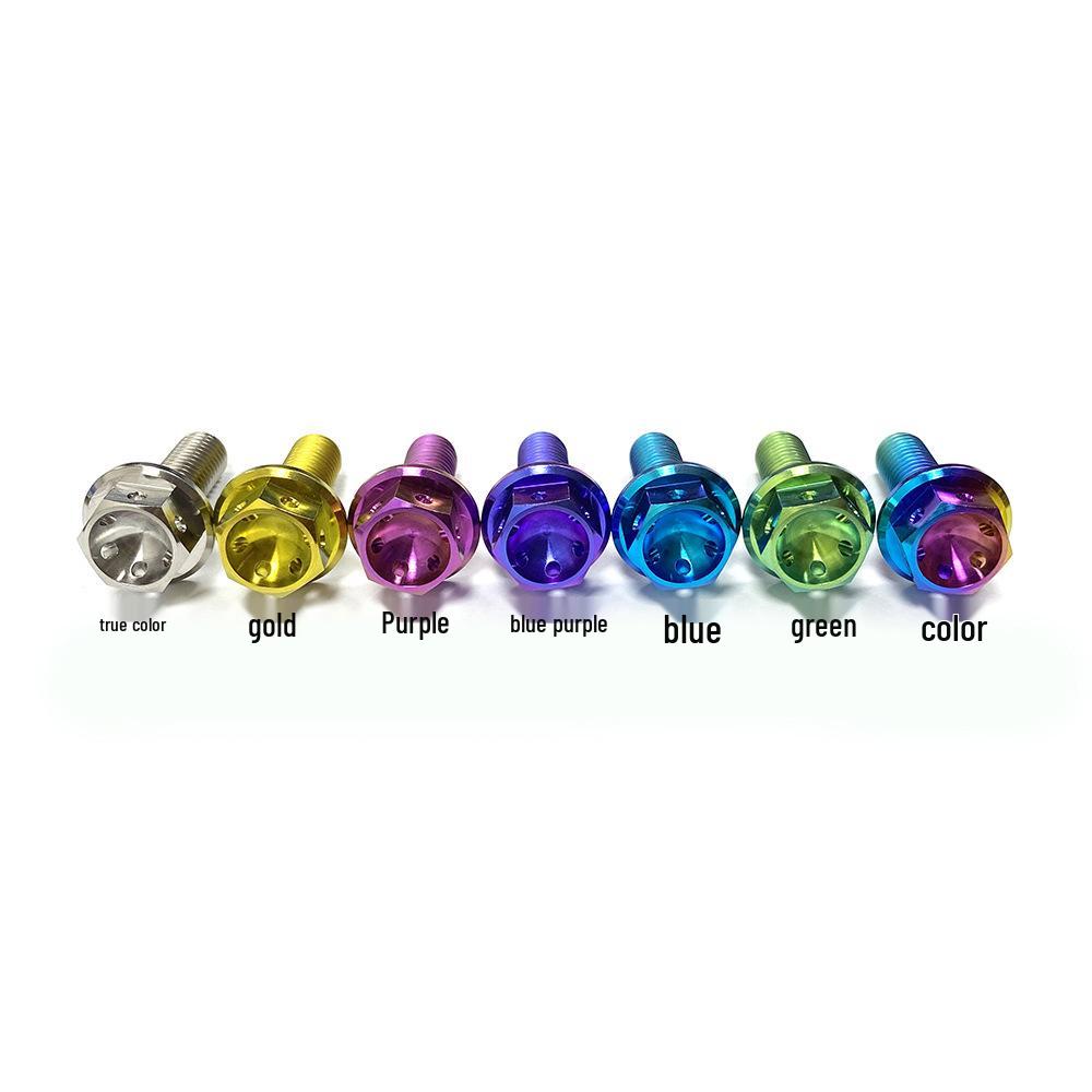 M6 Titanium Alloy Flange Hollow Screw for Electric Motorcycle Caliper, Fuel Tank, and Rear Seat Fixing (10-70mm Length)