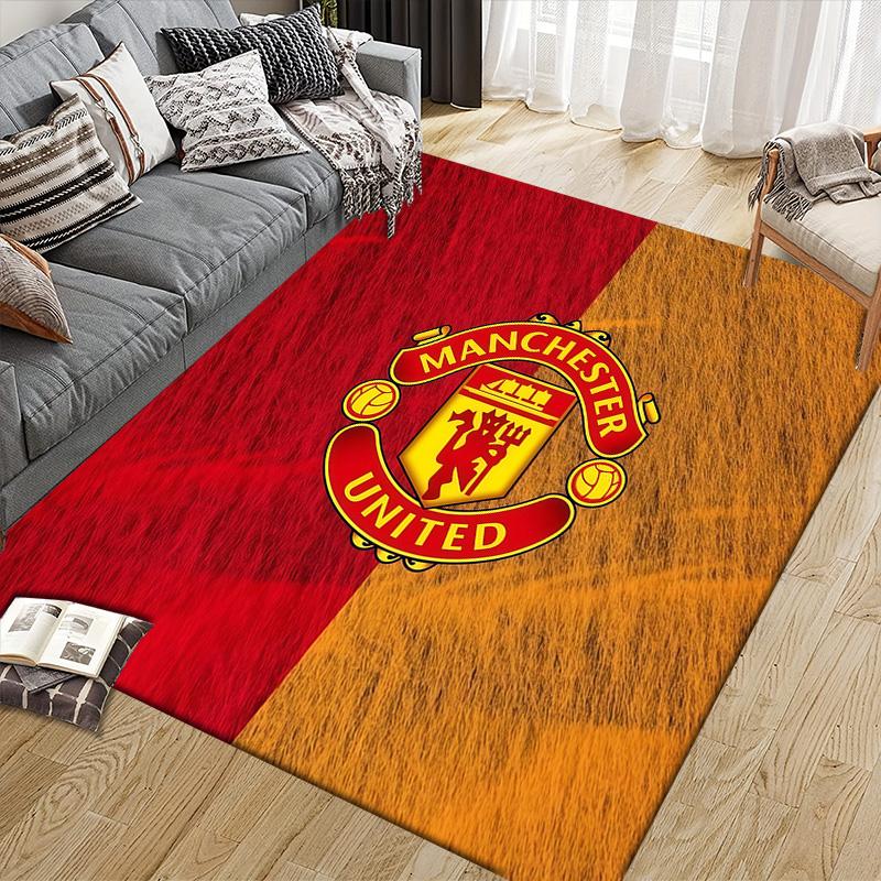 Manchester United2 Flannel Pattern Square Carpet,Area Rug,Carpet Rug for Living Room Bedroom Sofa Playroom Decor,Non-slip Floor Mat