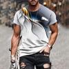 Men's T-shirt Gradient Design Printed Casual Short Sleeved T-shirt Outdoor Street Fashion Men Shirt Plus Size Clothing