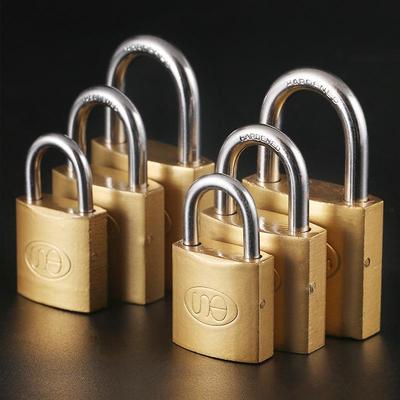 Vintage Copper Security Padlock - Universal Door Lock with Stainless Steel, Anti-Theft, Pure Copper, Chinese Style