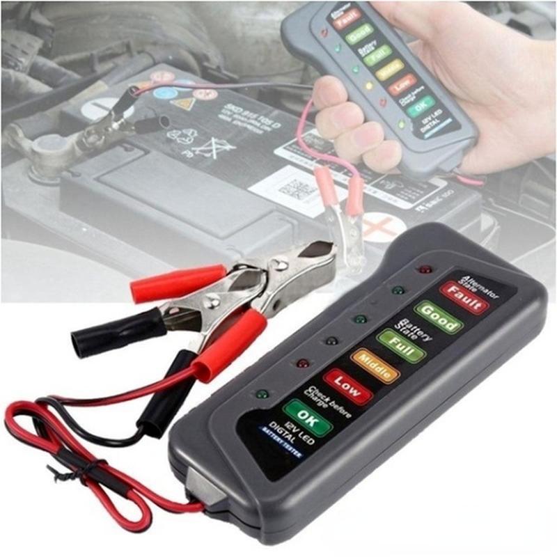 Mini 12V Car Battery Tester Digital Alternator Tester 6 LED Lights Display Car Diagnostic Tool Auto Battery Tester For Car