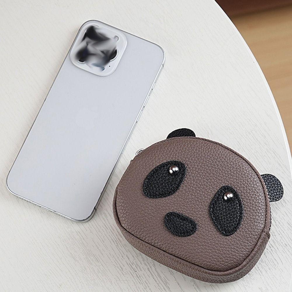 Double Layer Zipper Coin Purse Mini Small Item Bag Retro Creative Panda Wallet  Men