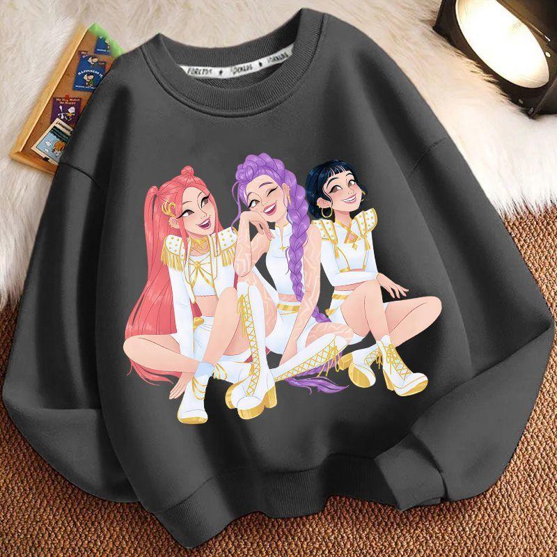 Children's Witch Hunt Team Round-neck Hoodies for Autumn and Winter, Long-sleeved Casual Hoodies for Boys and Girls