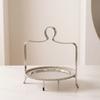 Dessert Stand with Handle Silver Stainless Steel Cake Stand Single Tier Dessert Riser Sturdy Easy to Clean for Bakers