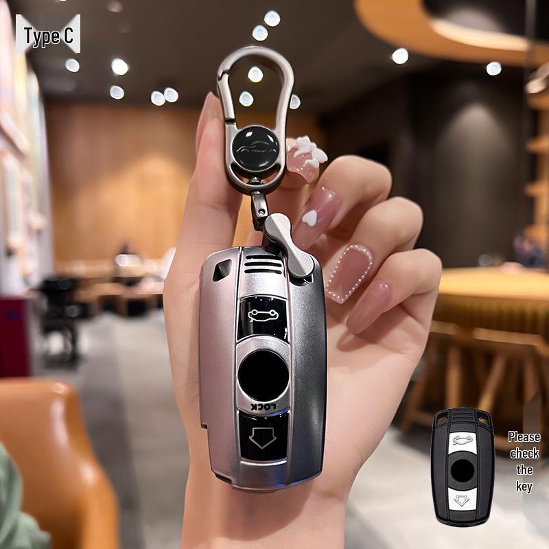 BMW Key Case for X3, X5, X1, New 3 Series, I3, 5 Series, 325li, 530, Ix3 with Gradient Shell Buckle.