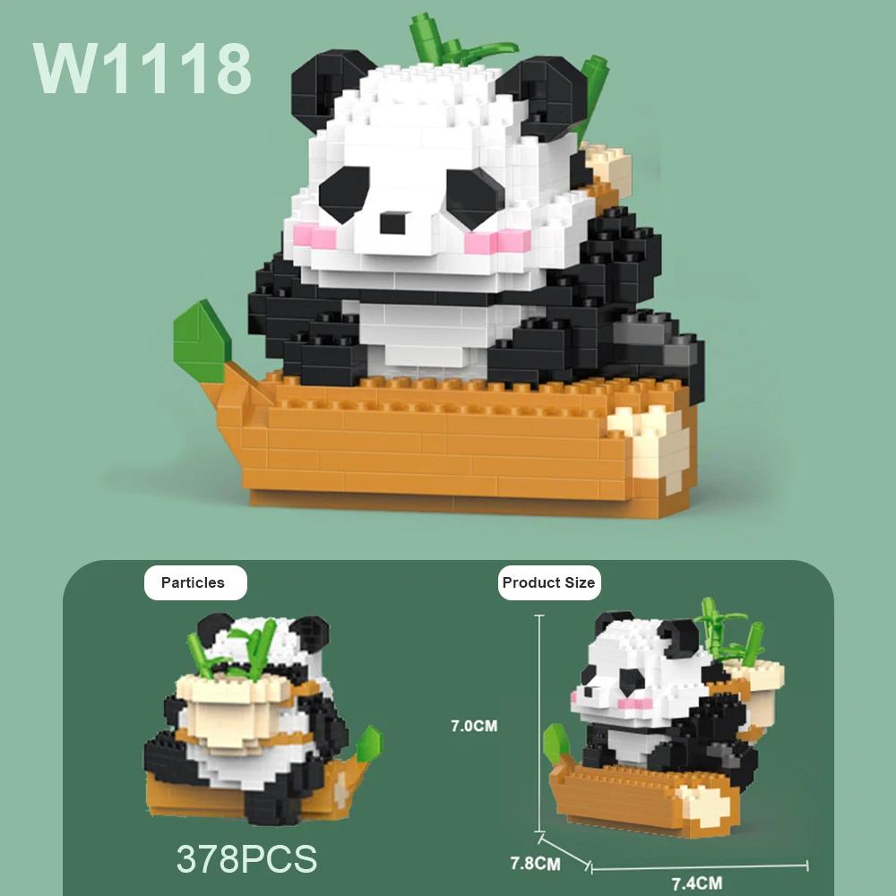 Roztomilá čínská panda stavebnice sady DIY vzdělávací montážní hračky kostky mini zvířátka model MOC děti vánoční dárek k narozeninám