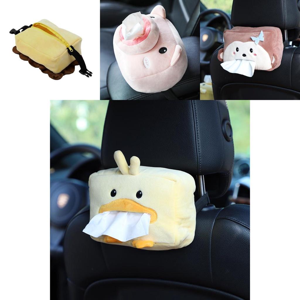 Car Cartoon Tissue Holder Plush Material Variety Of Cute Animal Designs Dual-use For Car And Home
