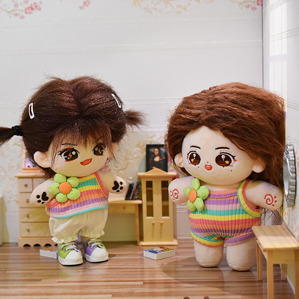 20CM Doll Rompers Cartoon Plush Doll Replacement Outfit Playing House Accessories Mini Clothes