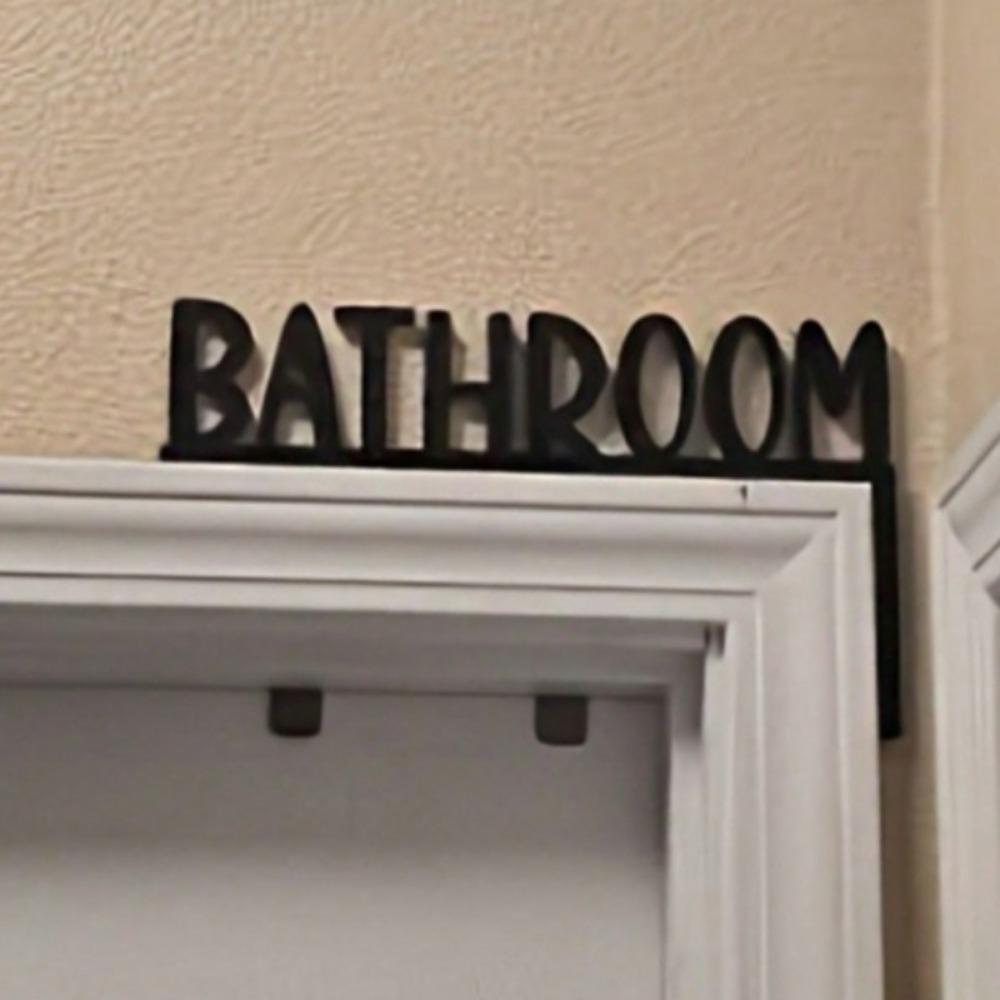 1 PC Exquisite Black Metal Wall Decoration Featuring English Letters. Ideal for Decorating Bathroom and Bedroom Door Frames