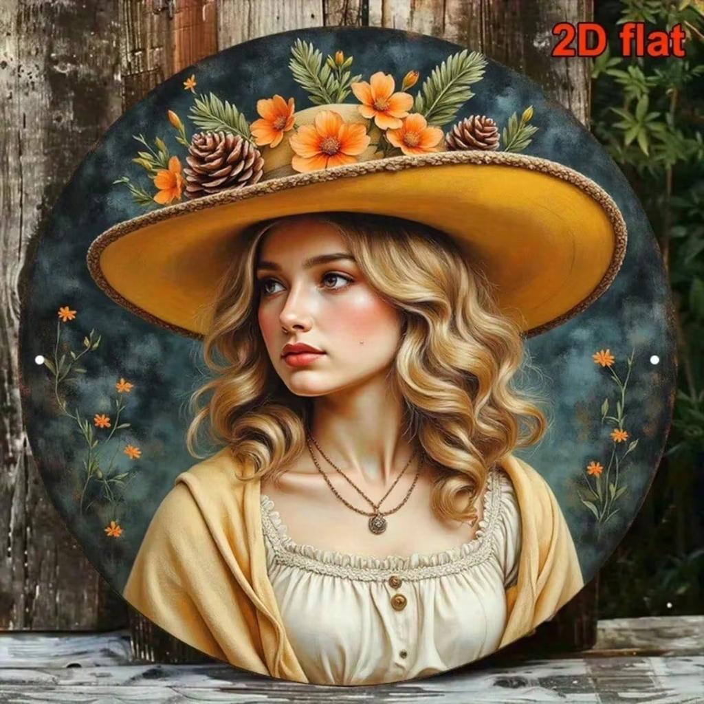 Letrero Metálico Floral Vintage Arte de Pared Rústico Póster de Decoración para el Hogar Sala de Estar