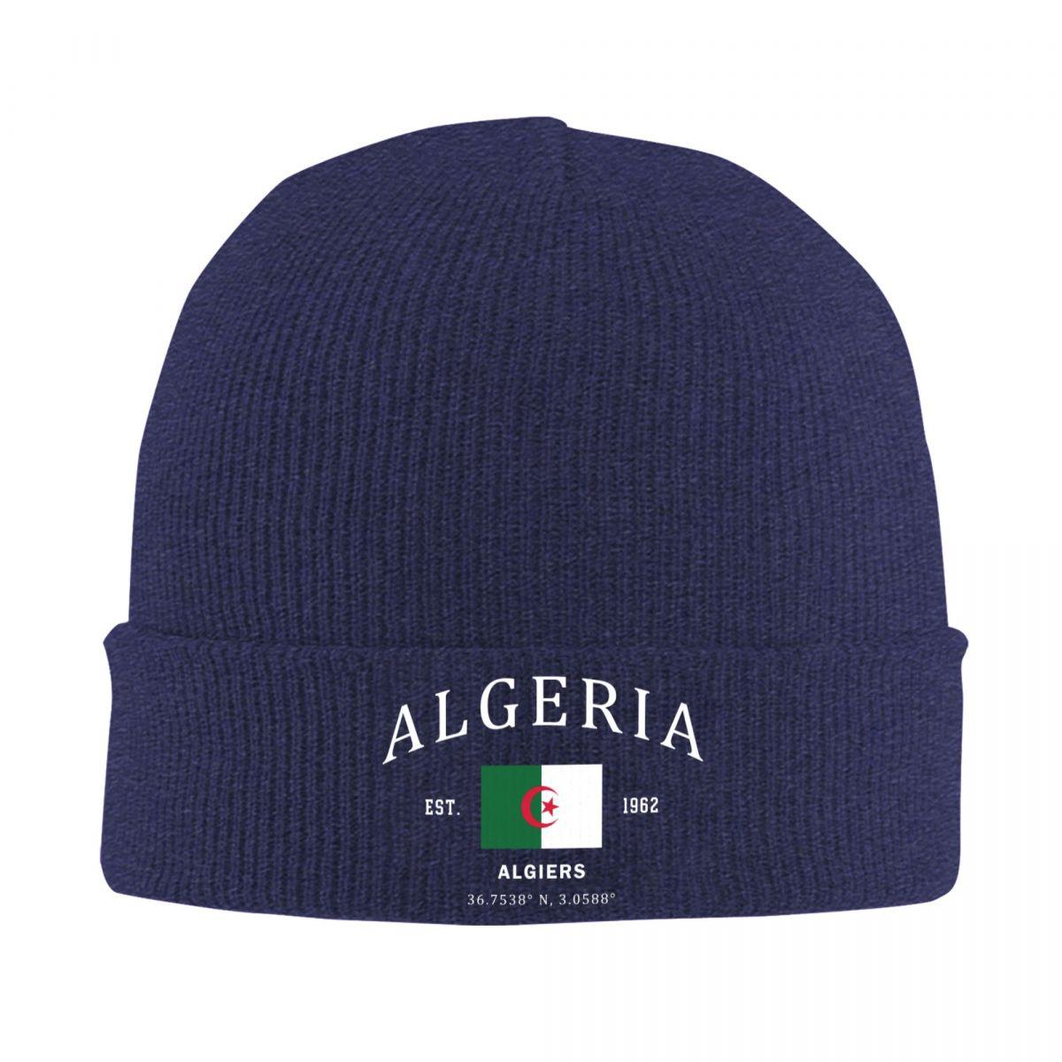 

Custom Algeria Flag Skullies Beanies Caps Unisex Winter Warm Knit Hat Adult Algerian Pride Patriotic Bonnet Hats Outdoor Ski Cap Knit Hat
