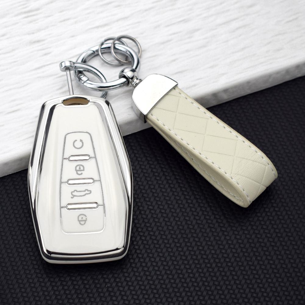 Car Key Case Cover For Geely Coolray Atlas Boyue Nl3 Emgrand X7 Ex7 Gt Gc9 Borui Soft Tpu Key Protective Holder Key Chain Set