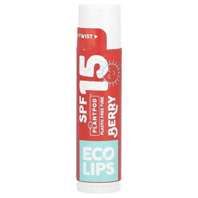 Eco Lips, ochranný balzám na rty proti slunci, SPF 15, bobule, 4,25 g (0,15 unce)