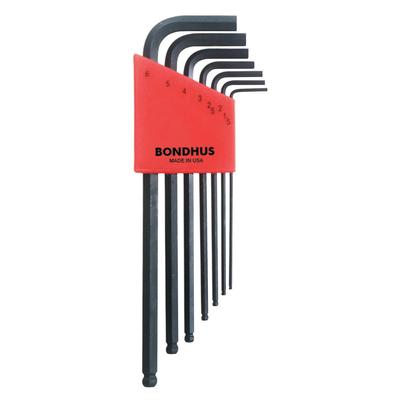 Made In USA BONDHUS Hex Ball Point Long Black Oxide Set BLX7M 10992 L-Wrench Set, Finish, 7-Piece (1.5, 2, 2.5, 3, 4, 5, 6mm) No.