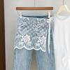 Slim Fit Lace Fart Curtain Jeans Decor Women's Scarf Trendy Hip Curtain  for Women
