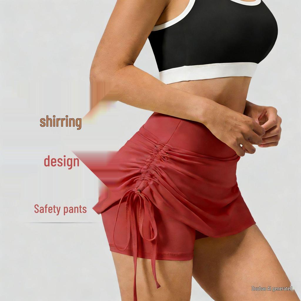 Women's Spring-Summer Sports Suit: Two-Piece Vest, Skirt, Pants Set for Running, Fitness, and Yoga