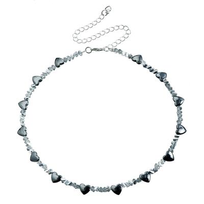 Zwarte Obsidiaan en Kristallen Hart Hanger Ketting Verstelbare Ketting Voor Vrouwen Elegant Cadeau Voor Verjaardagen Jubilea