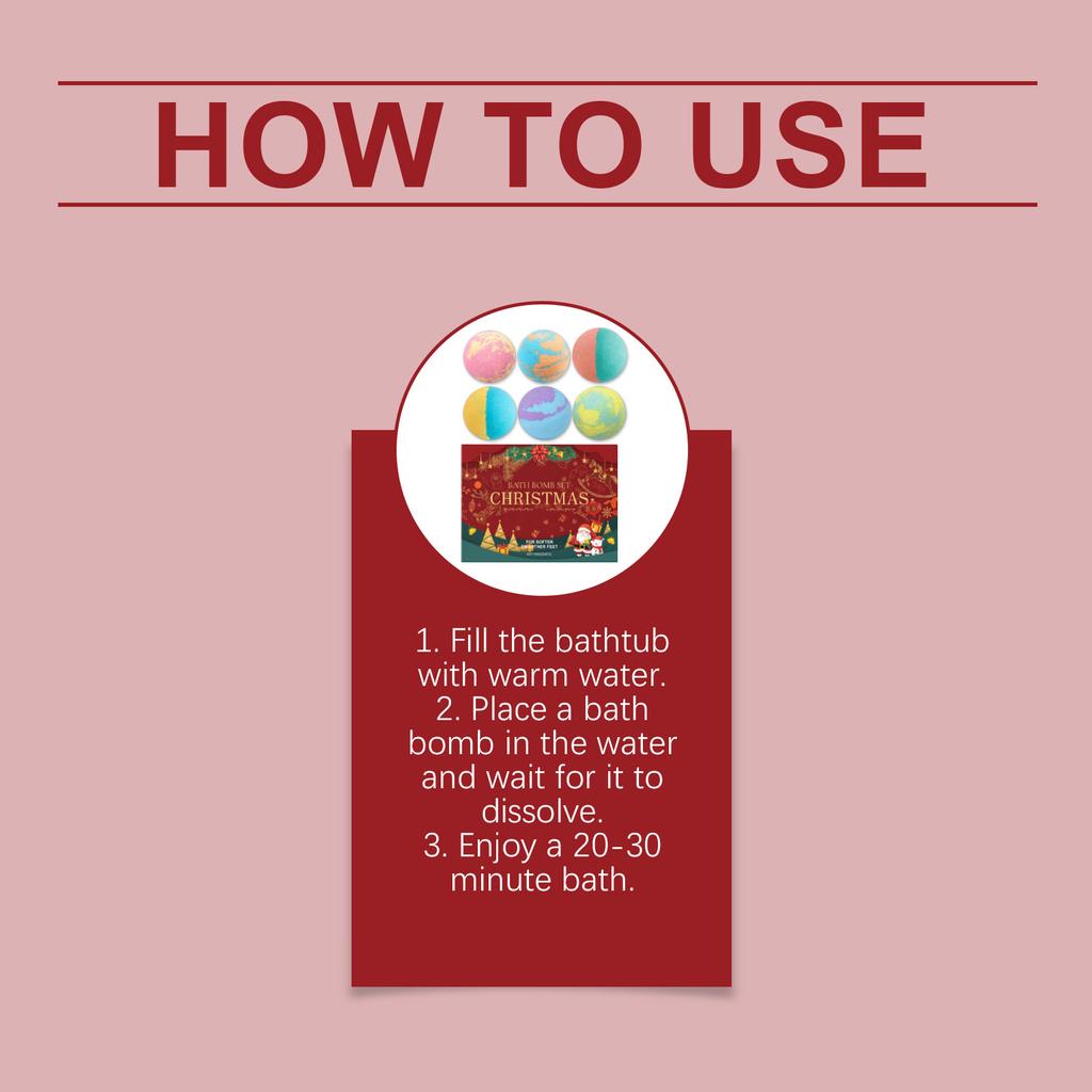 Christmas Bath Bomb, 6 Packs Of Organic Bath Bomb Gift Set, Adding Fun To Bathing For Delicate Skin