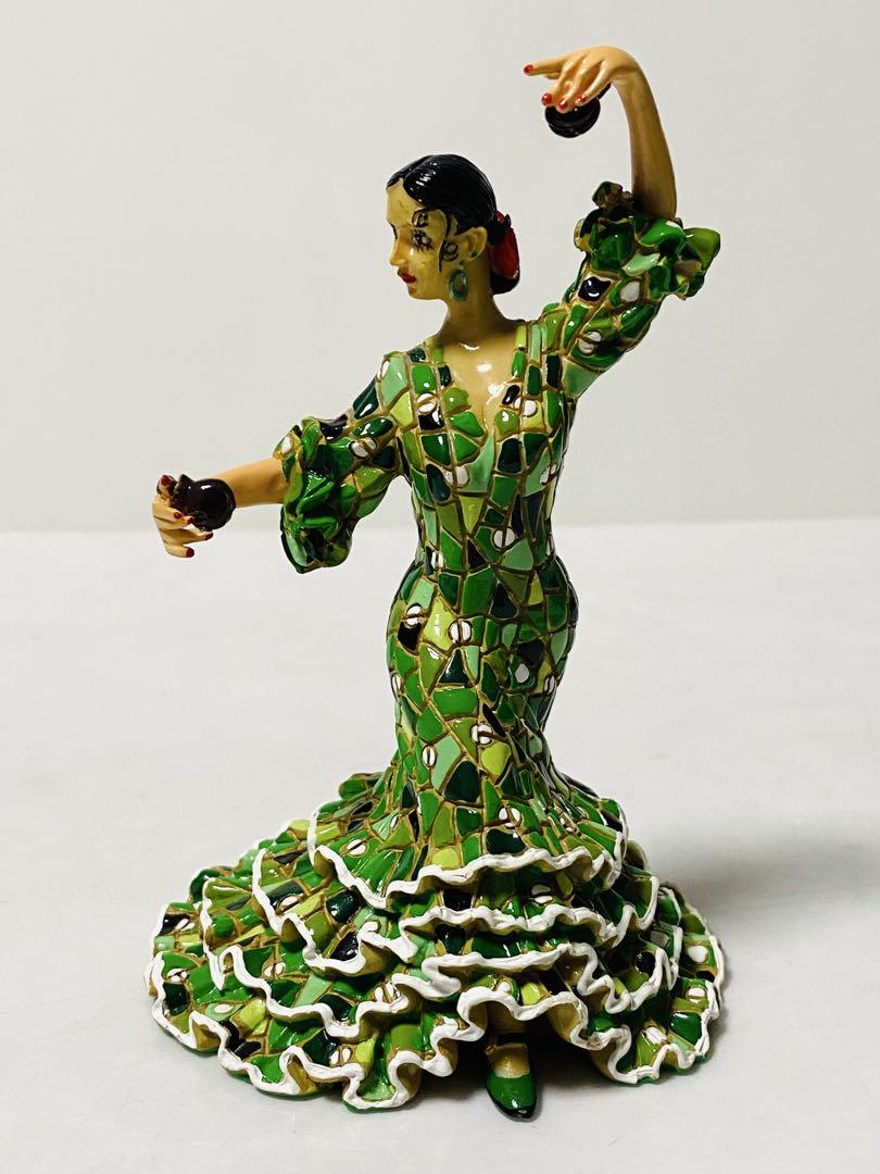 

[USED] 13cm tall Barcino Spanish Flamenco Dancer (Green)