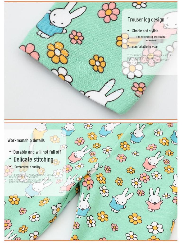 Autumn Girls' Cute Rabbit Pattern Elastic Leggings