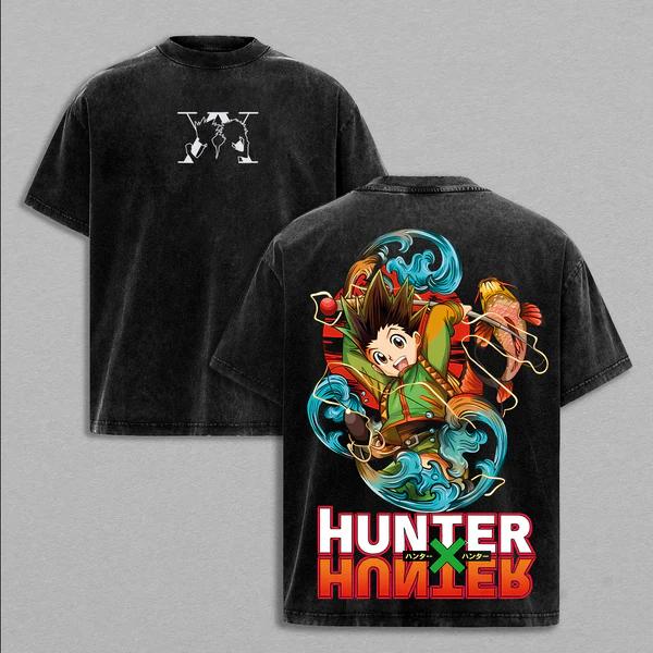 Hunter x Hunter Shizuku Printed Tee Men Women Washed Cotton T-shirts Manga Vintage T Shirt Harajuku Male Short Sleeve Tshirt S