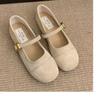 Fashion 2025 French Retro Suede Mary Jane Flats for Women Shallow Mouth Ballet Shoes Gentle Chic Red Single Shoes for Spring Autumn