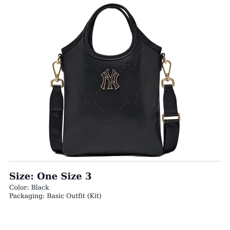 MLB Monogram Tote Bag, Shopping Bag, Handbag Womens Ecru/Black/Brown 7ACRMDN5N One Size 3