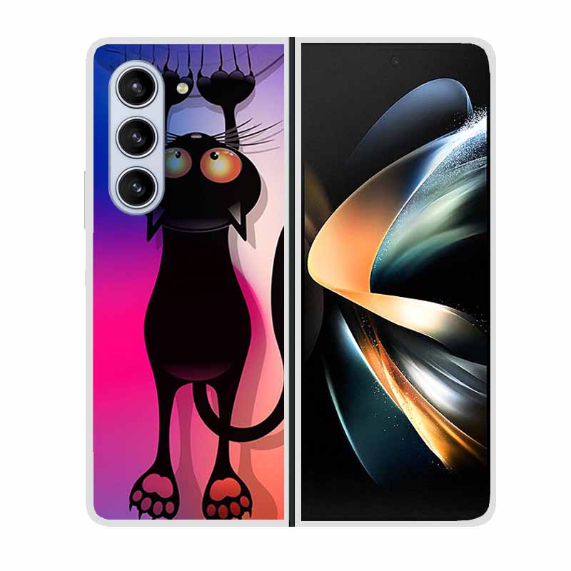 For Samsung Galaxy Fold 6 Case Cool Space Animal Clear Hard Phone Cases for Galaxy Z Fold6 5G 2024 Back Cover Zfold6 Shells Capa