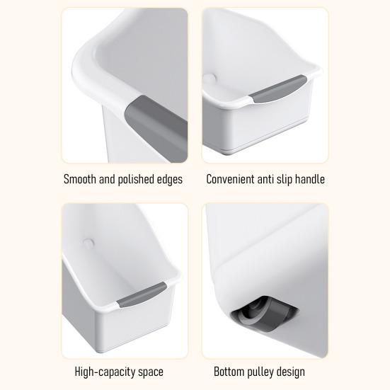 Kitchen Counter Organizer Condiment Bottles Storage Box Spice Jars Holder Storage Bin with Handle for Canned Food Snacks Pantry Cabinet Shelves