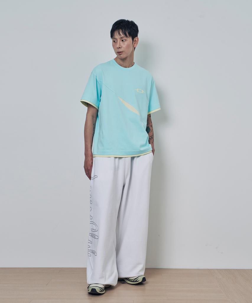 Lujeoseukeulleob Asymmetrical Cut Layered Short Sleeve T-Shirt Mint