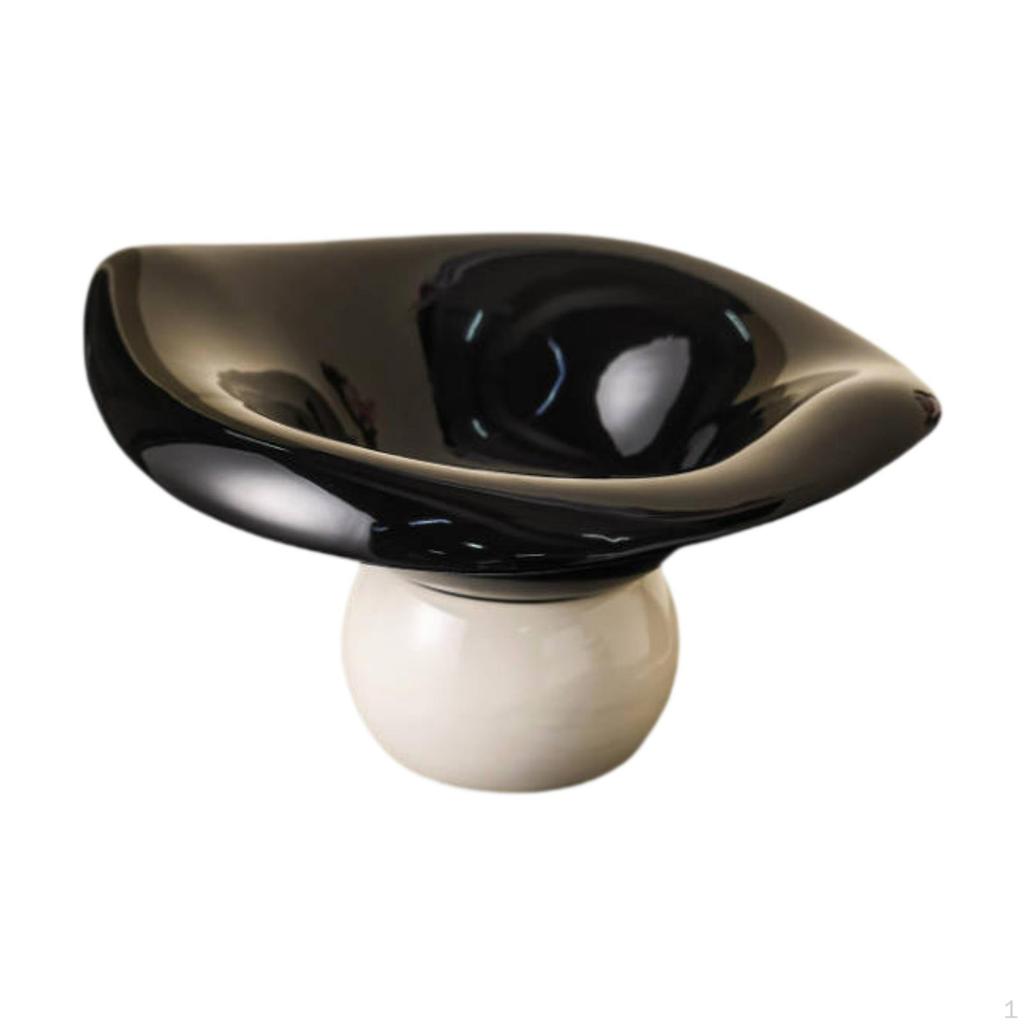 Ceramic Fruit Bowl with Pedestal, Snack Tray, Salad Plate, Appetizer Serving Platter, Ideal for