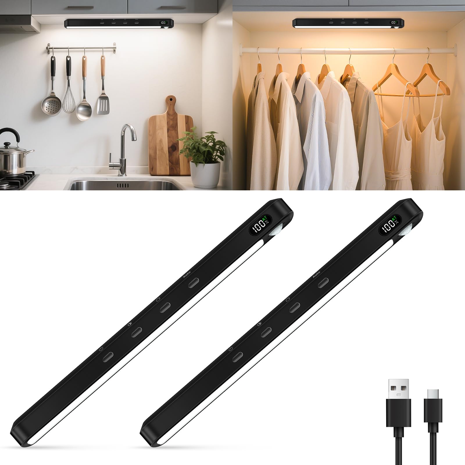 

WILLED Motion Sensor 25cm LED 3 5 Brightness Magnetic for Kitchen Shelves Light, Indoor, Rechargeable, Wireless, Light, Colors, Levels, Mount,