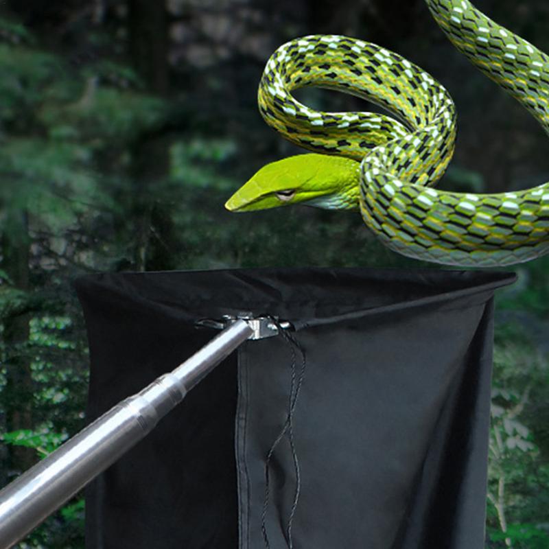 Ormfångare Gripanord Förlängbar Ormpinne med Påse Säker Reptilgripare Långräckviddigt Verktyg för Skallerorm Reptil Ormkrok