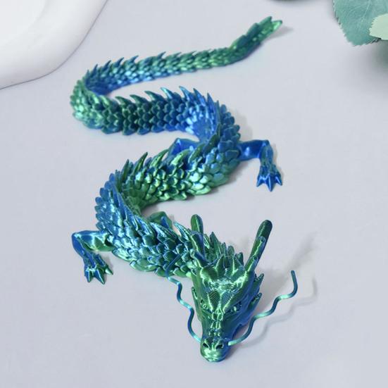 Socha čínského draka 3D tištěná figurka draka s pohyblivými klouby Dekorace na stůl se sochou draka pro domácí kancelář