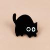 Cartoon Black Cat Brooch - Cute Alloy Pet Badge for Clothing & Backpacks