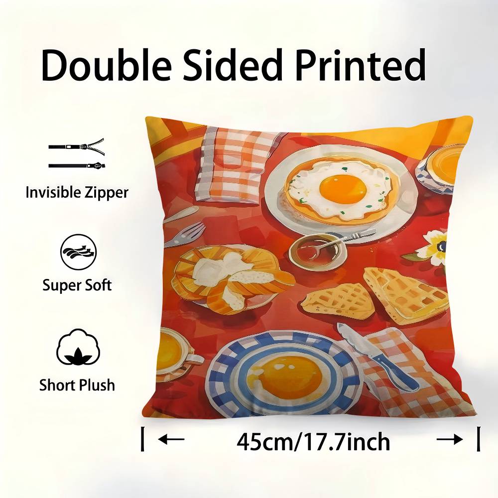 Delicious Food 45*45Cm Cushion Cover Pillow Cover Decor Pillowcase Home Pillowcase For Couch Pillow