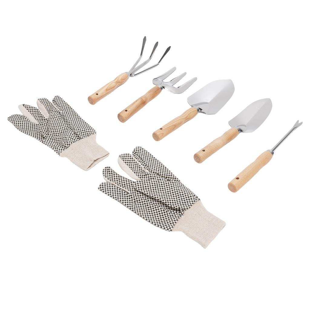 Garden Tool Set, Stainless Steel Shovel, Trowel,   Pull , Fork Rake with Gloves, Garden Tools for Garden, Patio, Farm