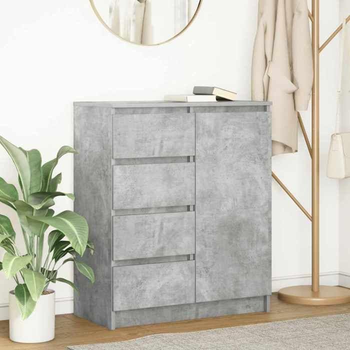 VidaXL Buffet avec tiroirs gris béton 71x35x84 cm bois d'ingénierie, meuble de rangement, buffet, meuble d'entrée, meuble 861583