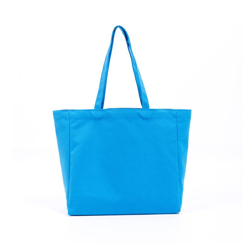 Canvas Tote Bag With Solid Color For Shopping And Gift Use