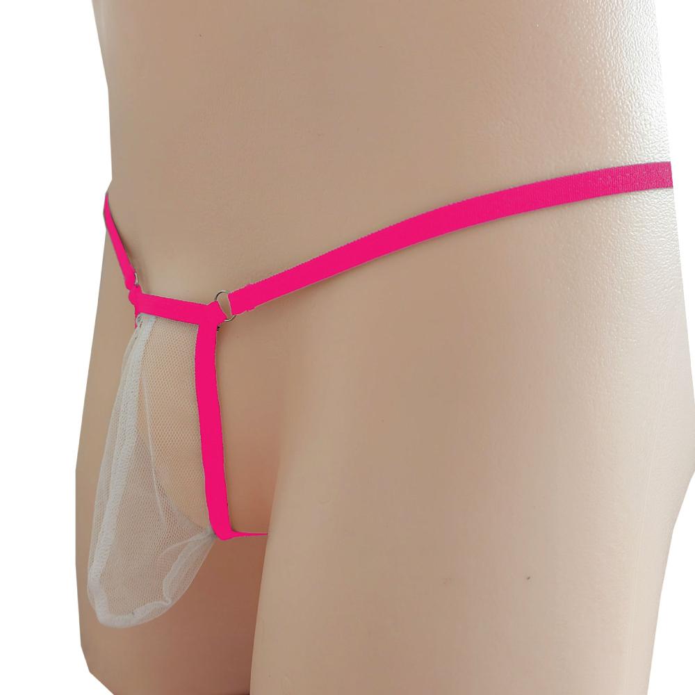 Men Mesh Underpants T-Back Thongs Underwear Briefs Sexy G String Thong Breathable Open Back Underpants See Through Jj Sleeve
