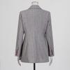 2024 Winter Retro Striped Stitching Suit Jacket for Women: European & American Style