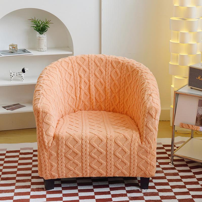 Stretch Tub Chair Slipcover Solid Color Jacquard Club Bar Home Living Room Inclusive Single Sofa Armchair Covers Couch Cover