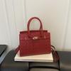 Bamboo Leaf Pattern Women's Handbag, Women's Shoulder Bag, Crossbody Bag, Office Bag