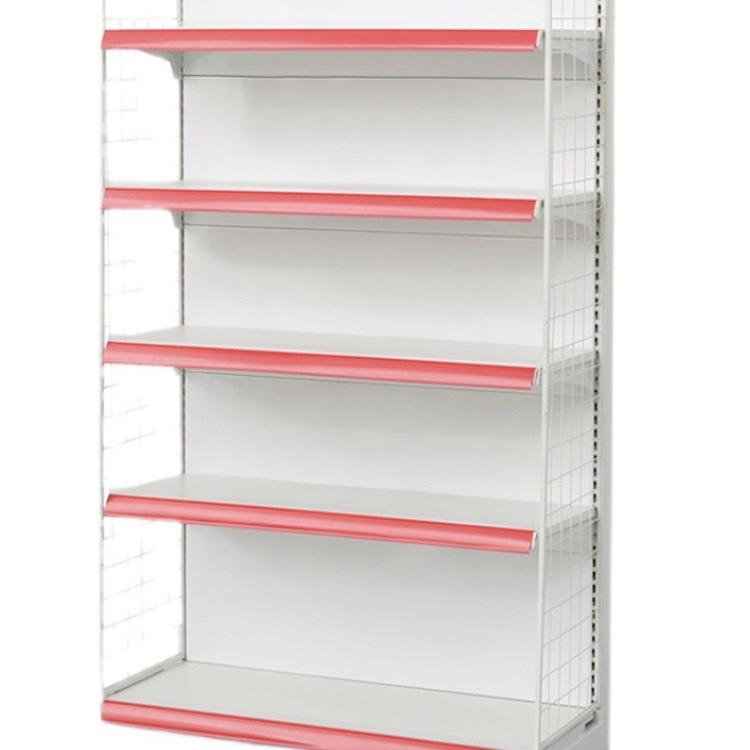 Adjustable Supermarket Display Rack for Snacks and Food, Single/Double-Sided, Ideal for Convenience Stores and Mother & Baby Products.